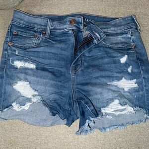 American Eagle Outfitters Blue Distressed Jean Shorts